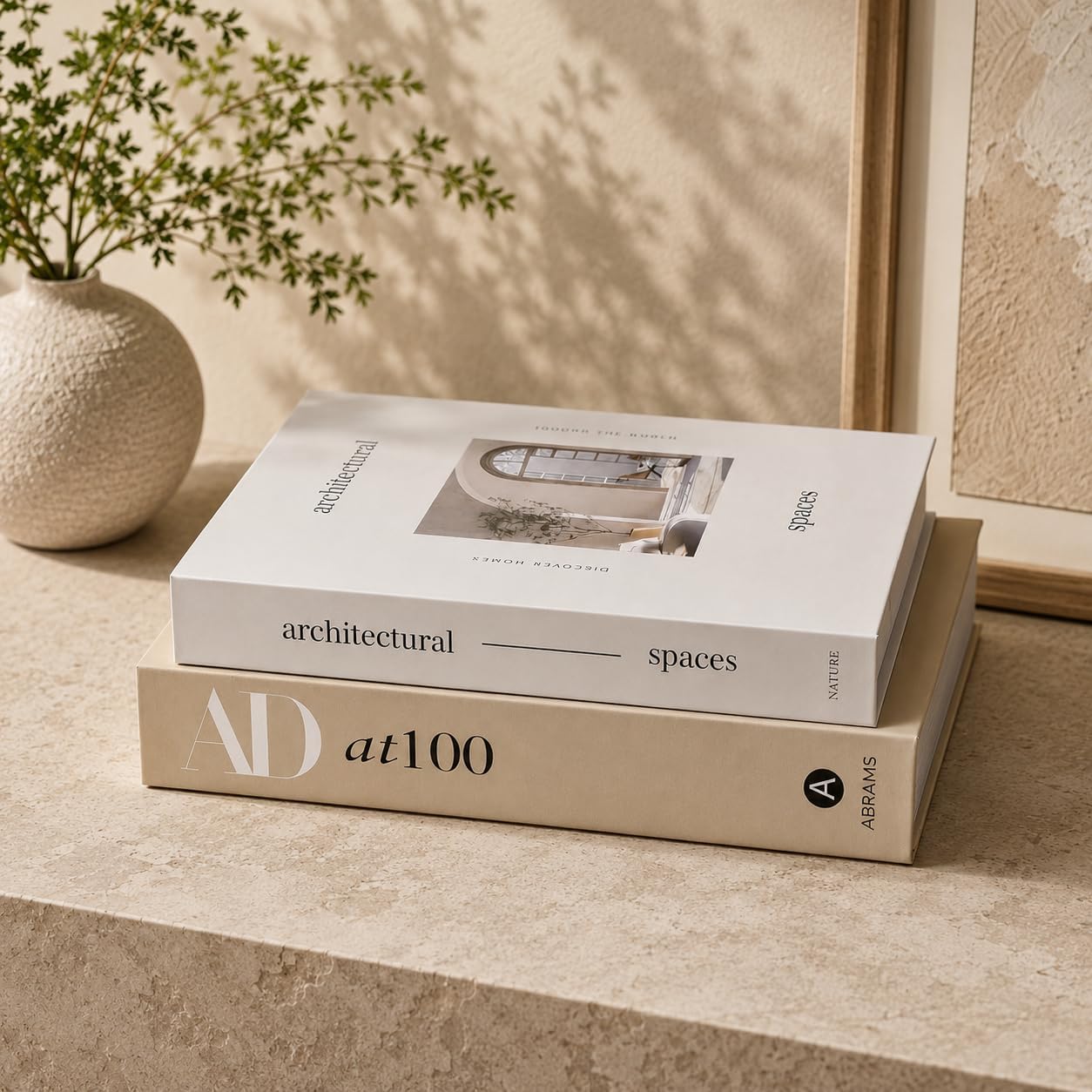 Beautiful Decorative Books for Modern Home Decor, Set of 2 Stack Fake Books for Shelf & Mantel Decoration