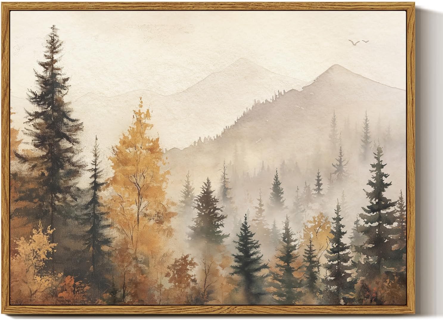 InSimSea Framed Canvas Wall Art, Fall Trees Forest Wall Decor, 12x16 Inch