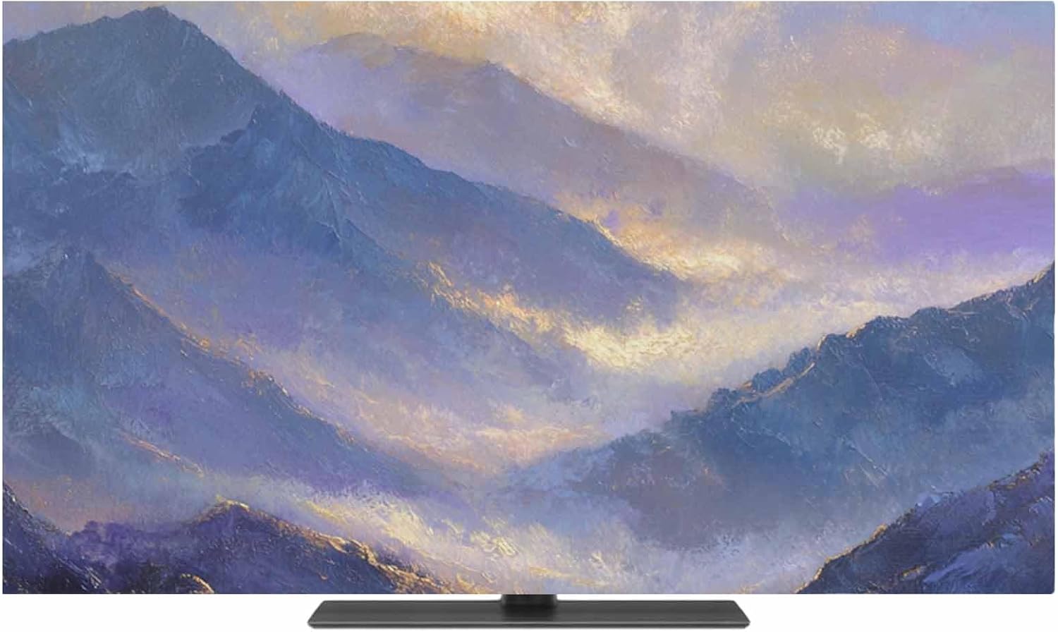 Vintage Mountain Oil Painting Art Indoor TV Cover, Elastic TV Screen Protector