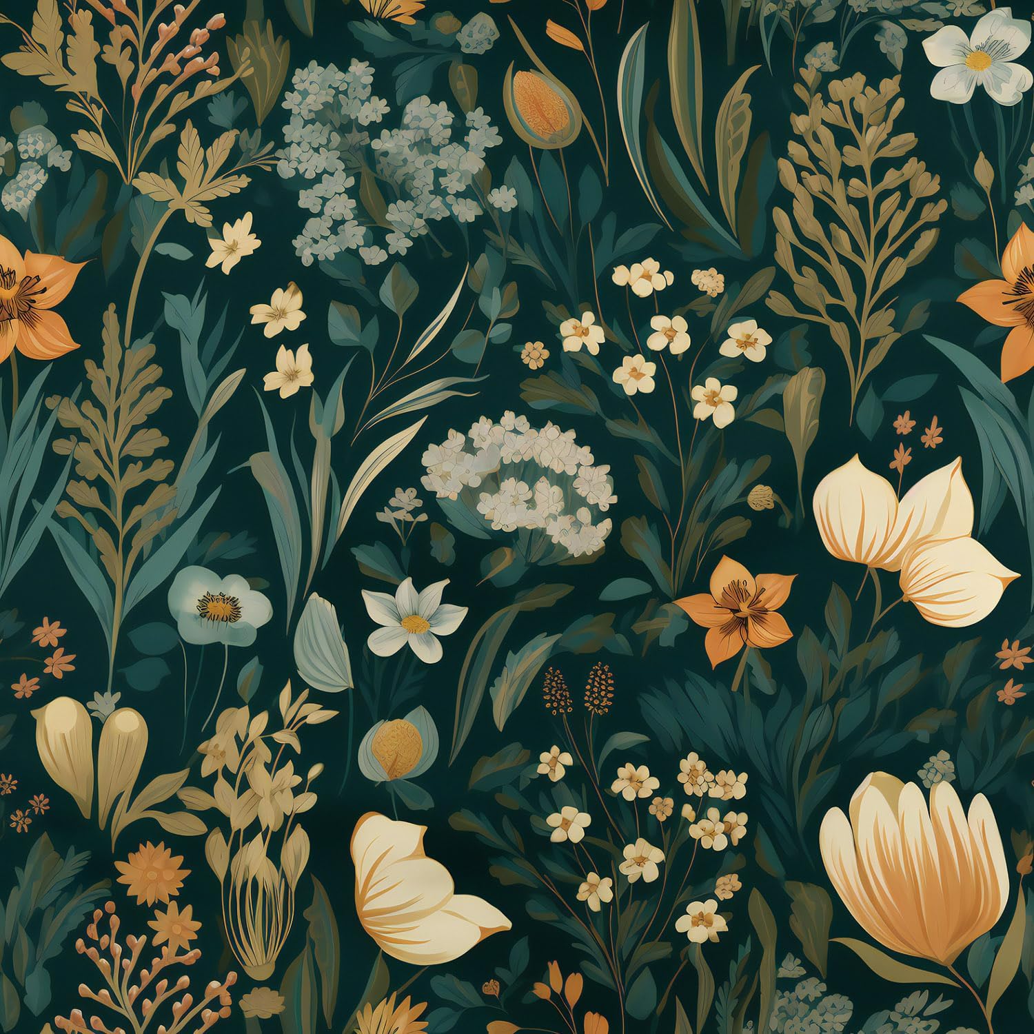 Orainege Vintage Floral Peel and Stick Wallpaper, Boho Floral Contact Paper