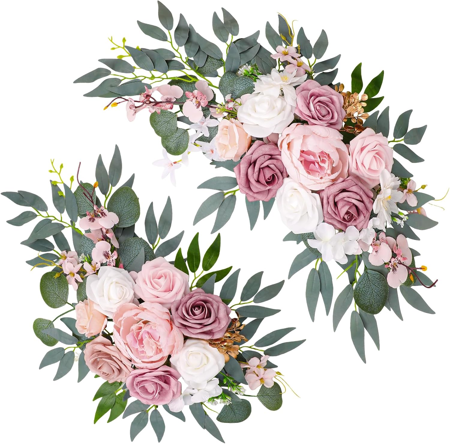 Wedding Arch Decorations, 2 Pack, Arch Flowers Swag, Dusty Rose