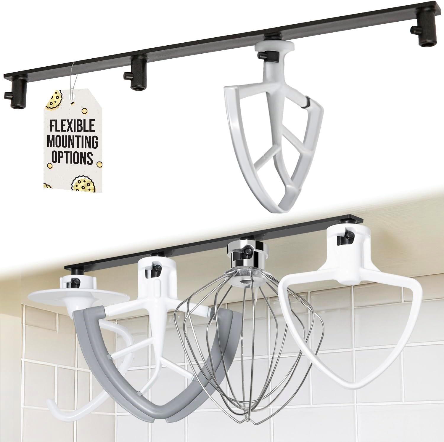 Stand Mixer Attachment Holder, Securely Holds 4 Mixer Attachments