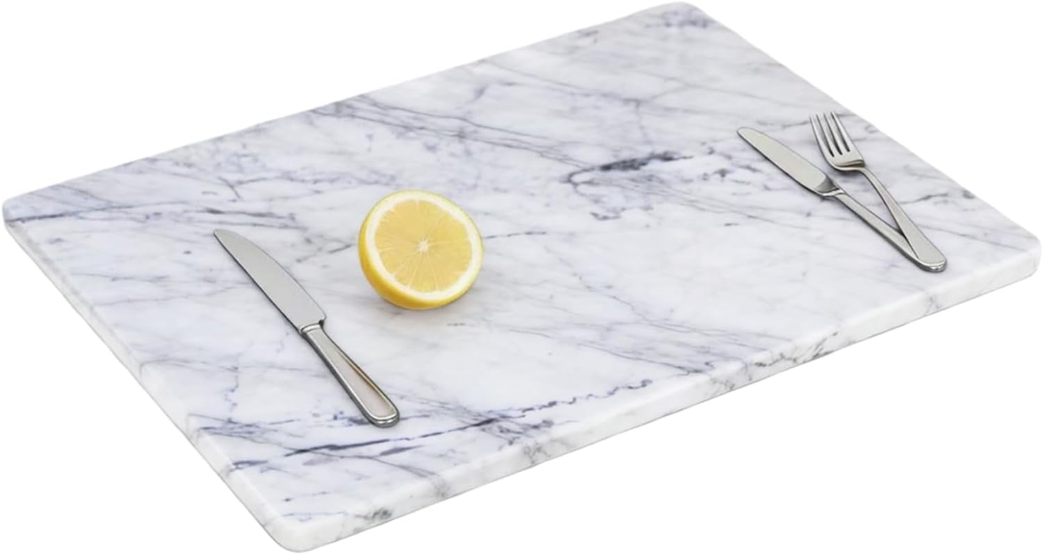 White Carrara Marble Cutting Board, 24 x 20 Inch, Extra Large Pastry Slab