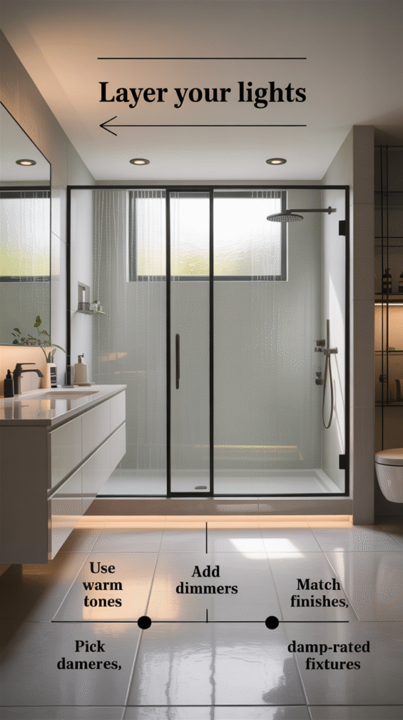 Well-planned bathroom lighting following key practical guidelines