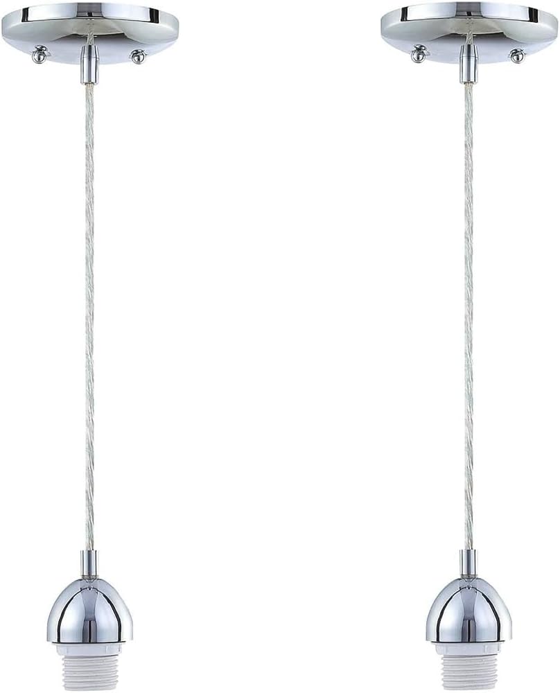 Ciata Lighting One-Light Indoor Mini Pendant, Adjustable, Chrome Finish, 2 Pack