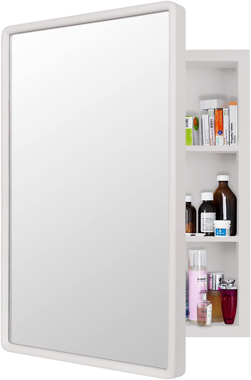 Farmhouse Medicine Cabinet Mirror with Wood Frame