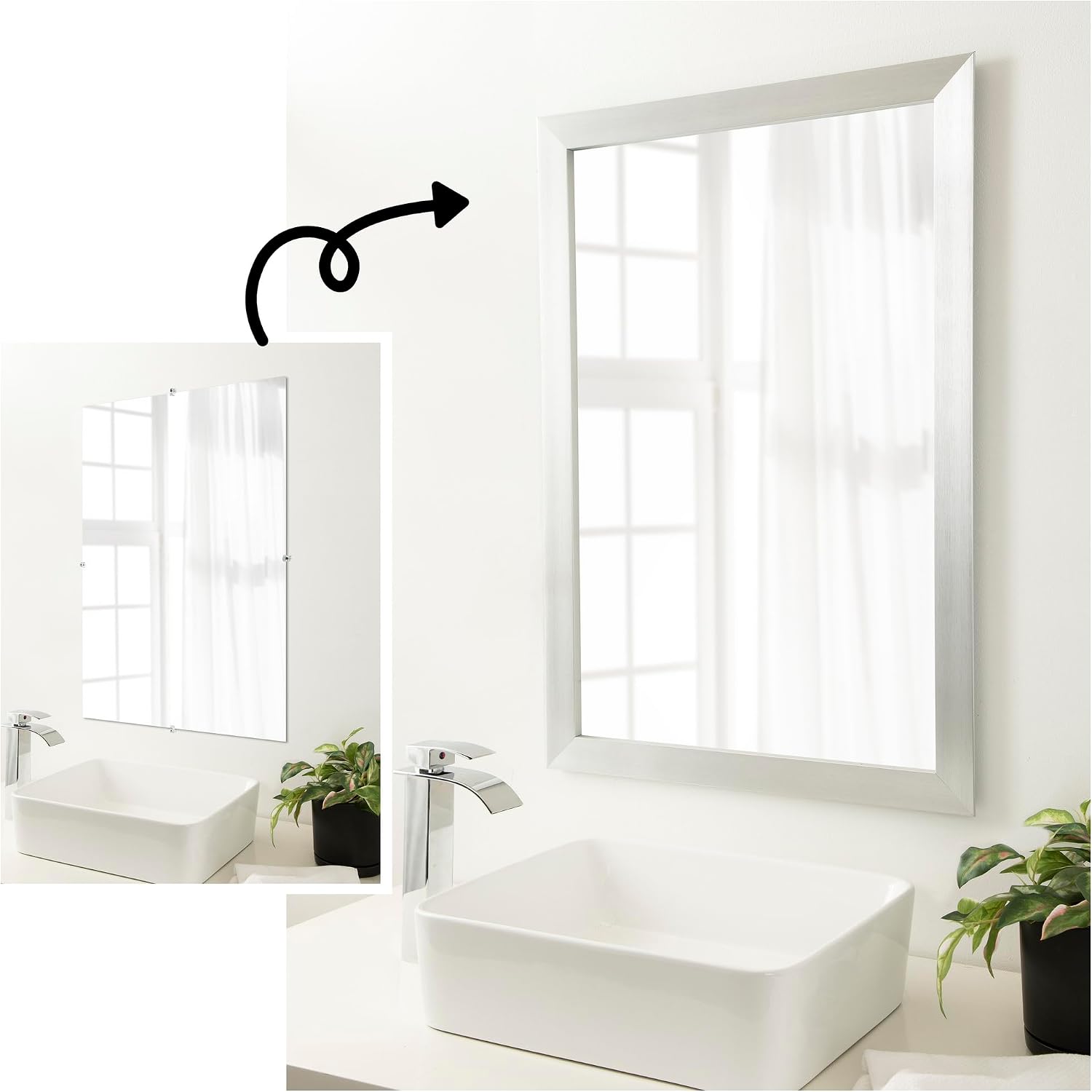 Amanti Art Mirror Makeover 28x20 Bathroom Mirror Frame Border Kit