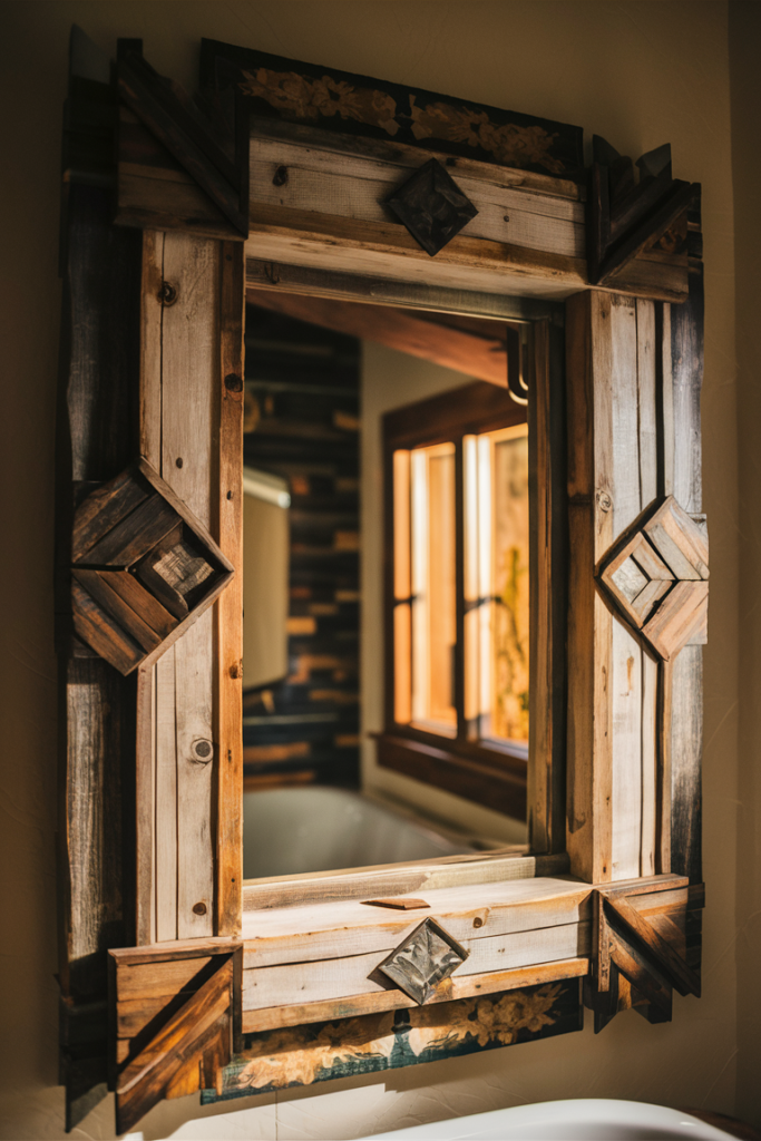 DIY bathroom mirror project with a custom frame