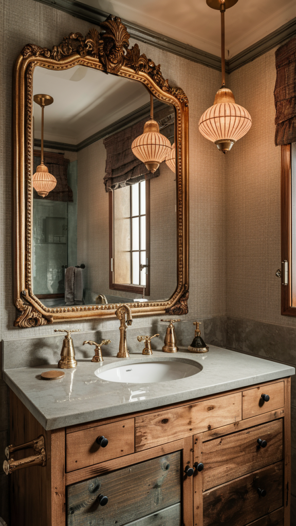 Stunning bathroom blending vintage and modern design elements