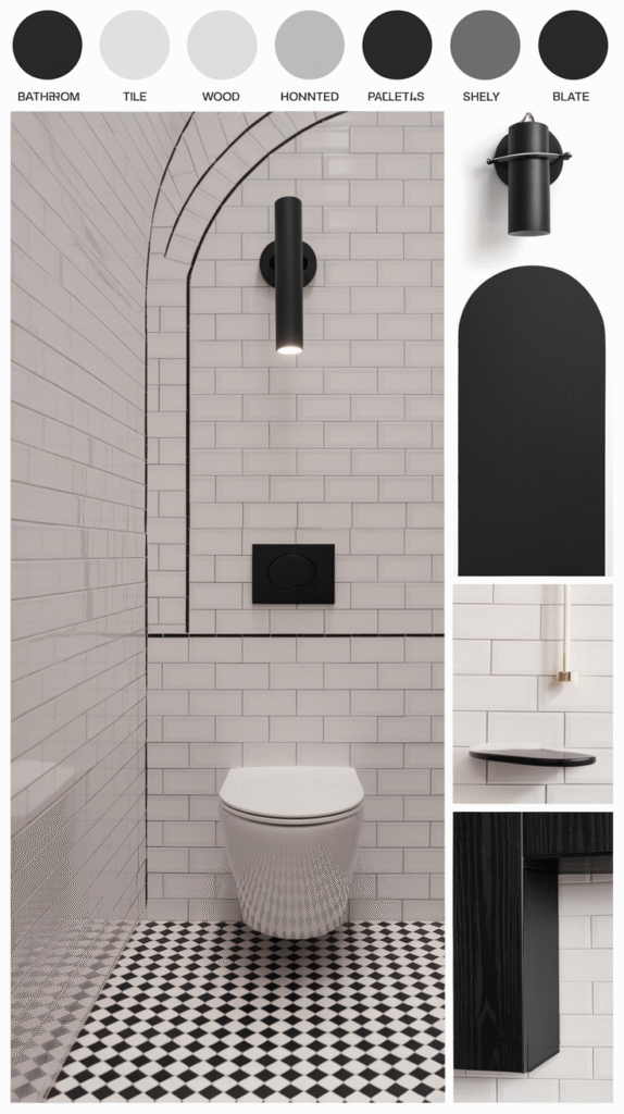 Curated design inspiration guiding the bathroom remodel direction