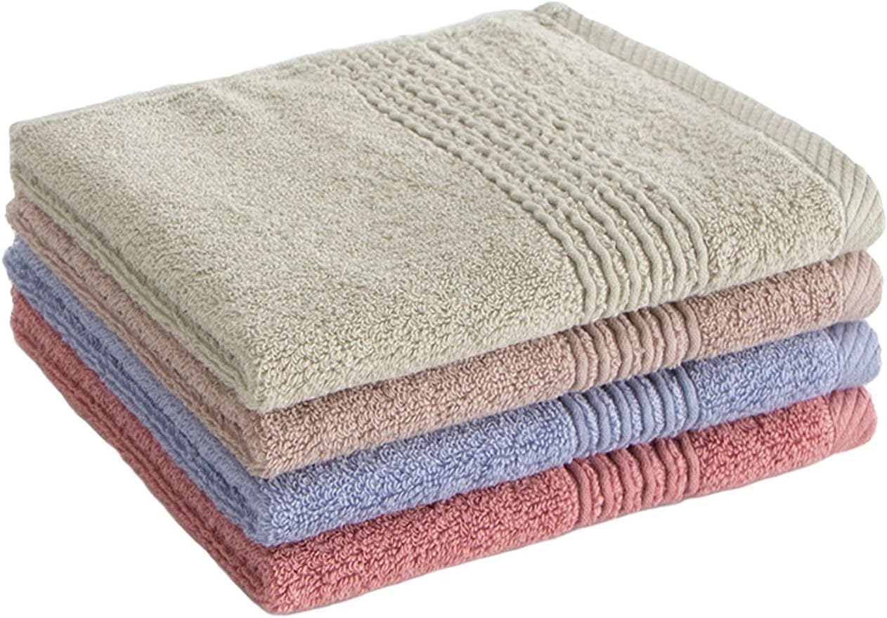 4 Pack 100% Cotton Towels 13x29in Luxury Assorted Solid Color Quick Dry Hand Towel for