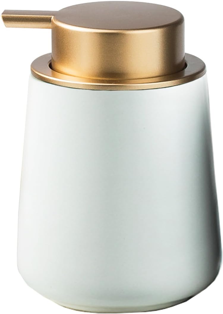 Matte Ceramic Soap Dispenser White with Easy Press Pump