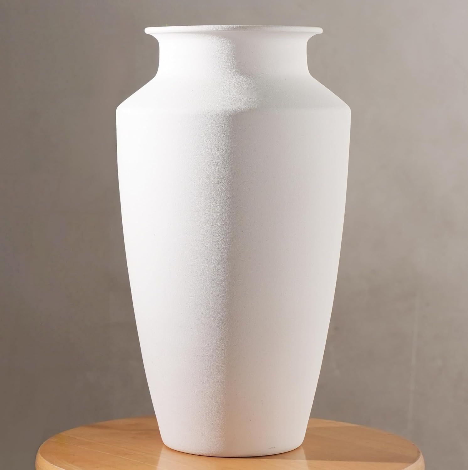 12.6 inch Tall Handmade Large White Ceramic Vase for Flowers, Home Decor