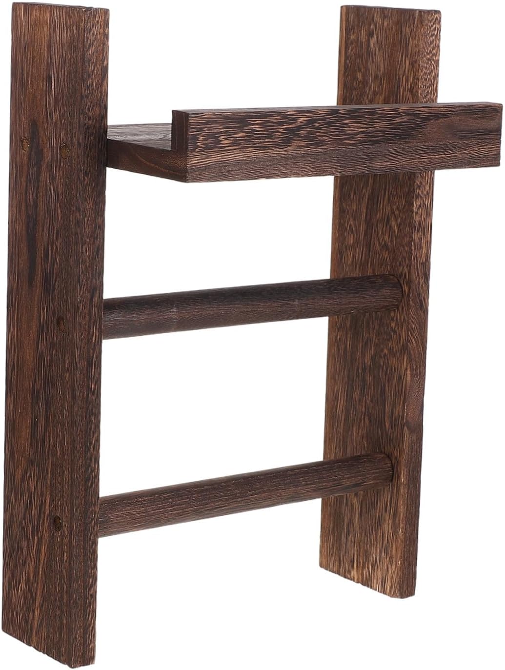 Wooden Towel Rack Wall Mounted Multi Tier with Shelf, Bathroom