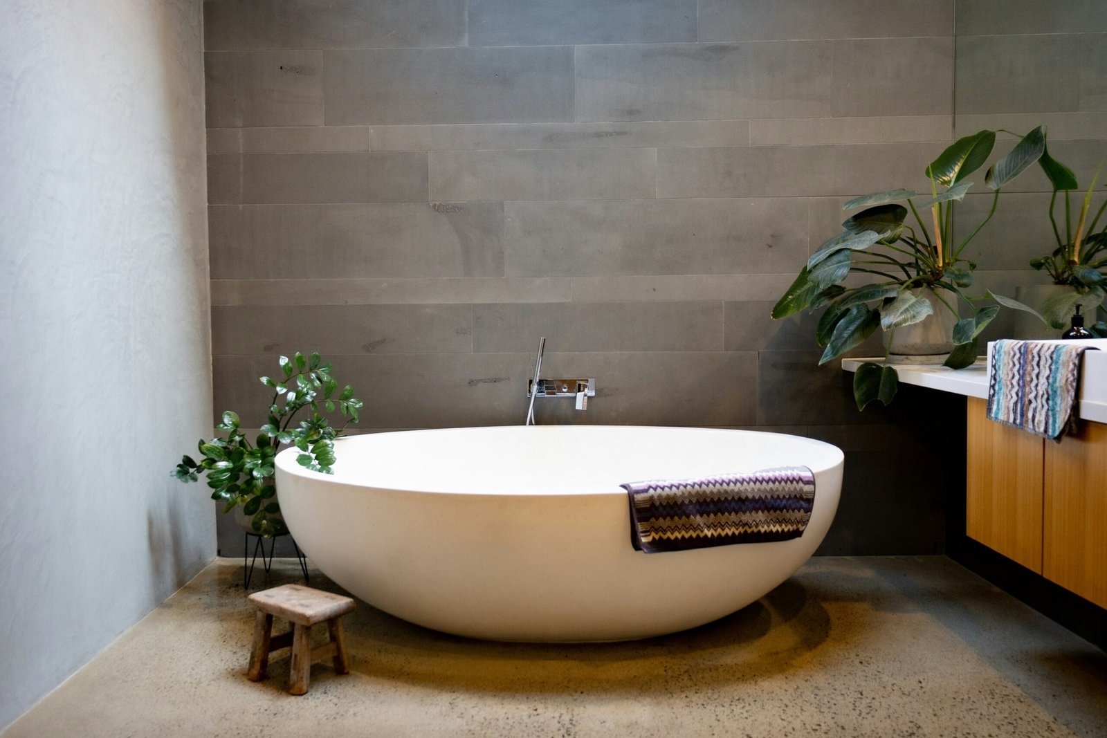 Stylish bathroom wall decor arrangement adding personality to the space