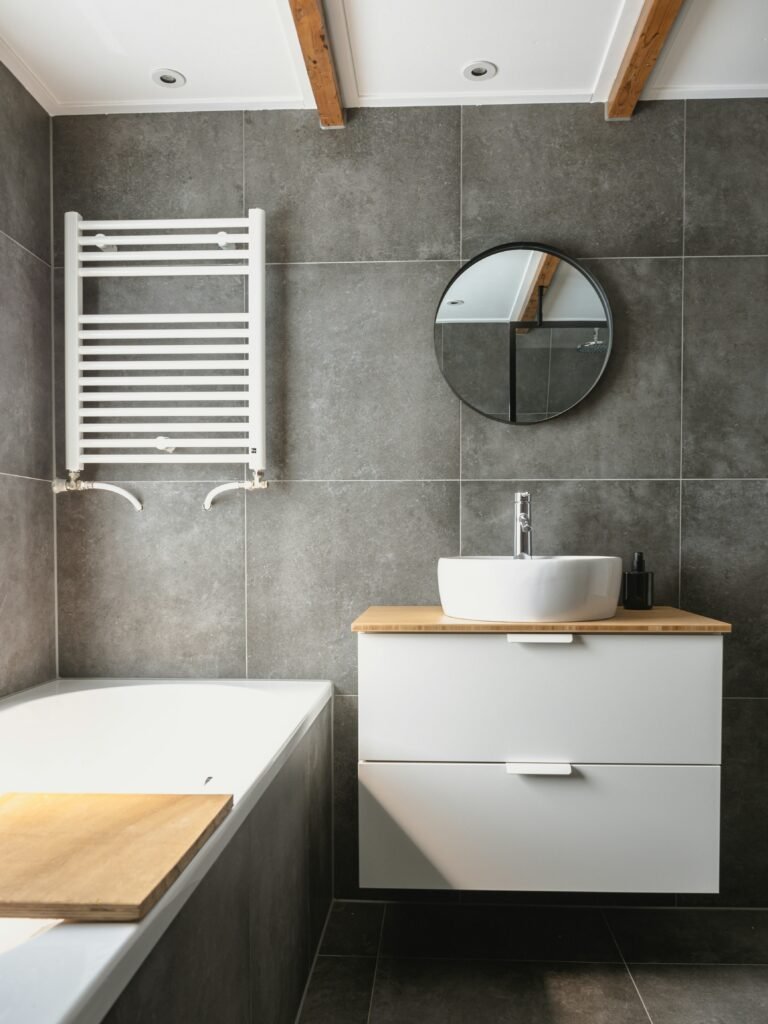 Bathroom wall decor demonstrating thoughtful styling choices
