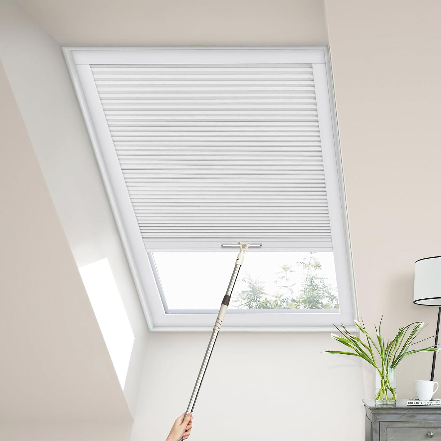 Blackout Skylight Window Blinds, Skylight Shades Cordless Cellular Shades Room