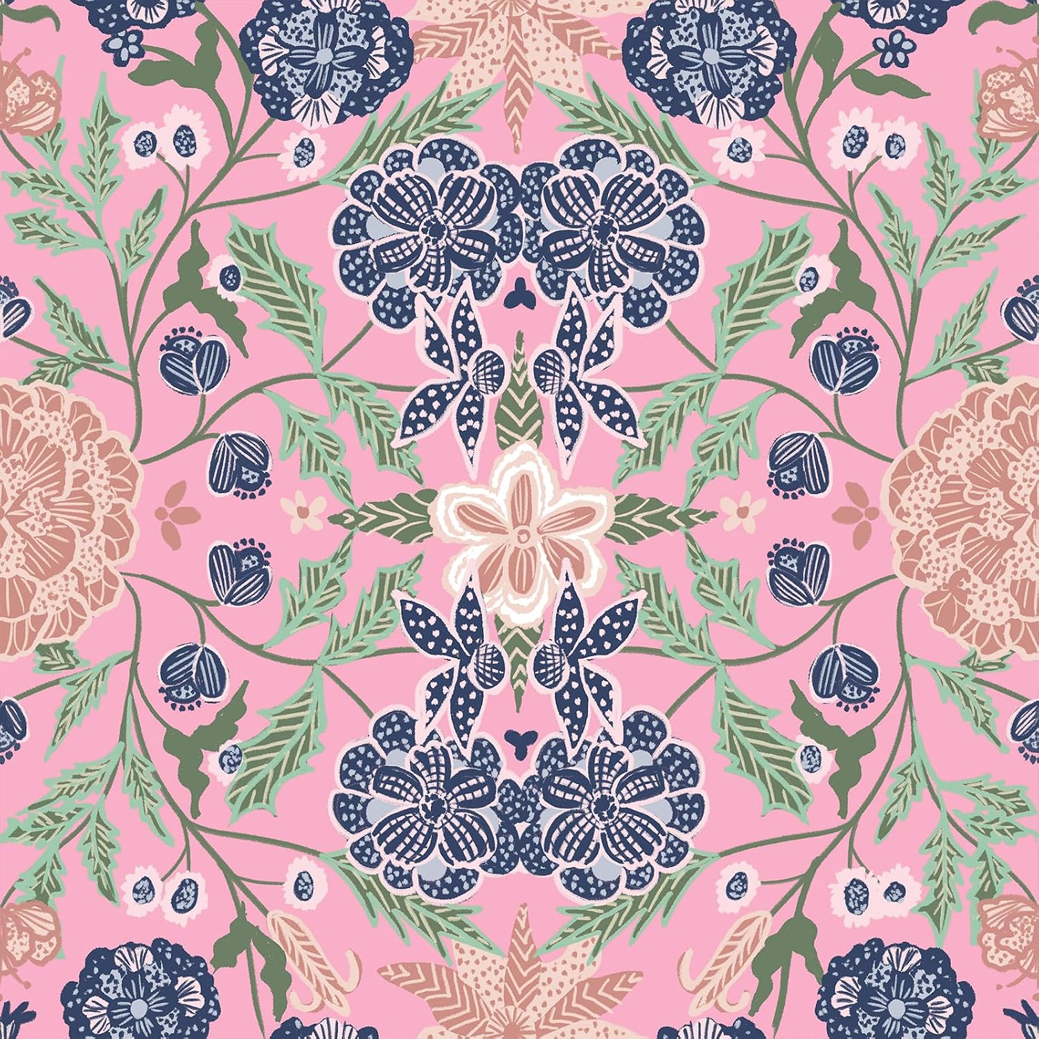 VEELIKE Pink Floral Peel and Stick Wallpaper Vintage Victorian Floral Wallpaper for Bedroom