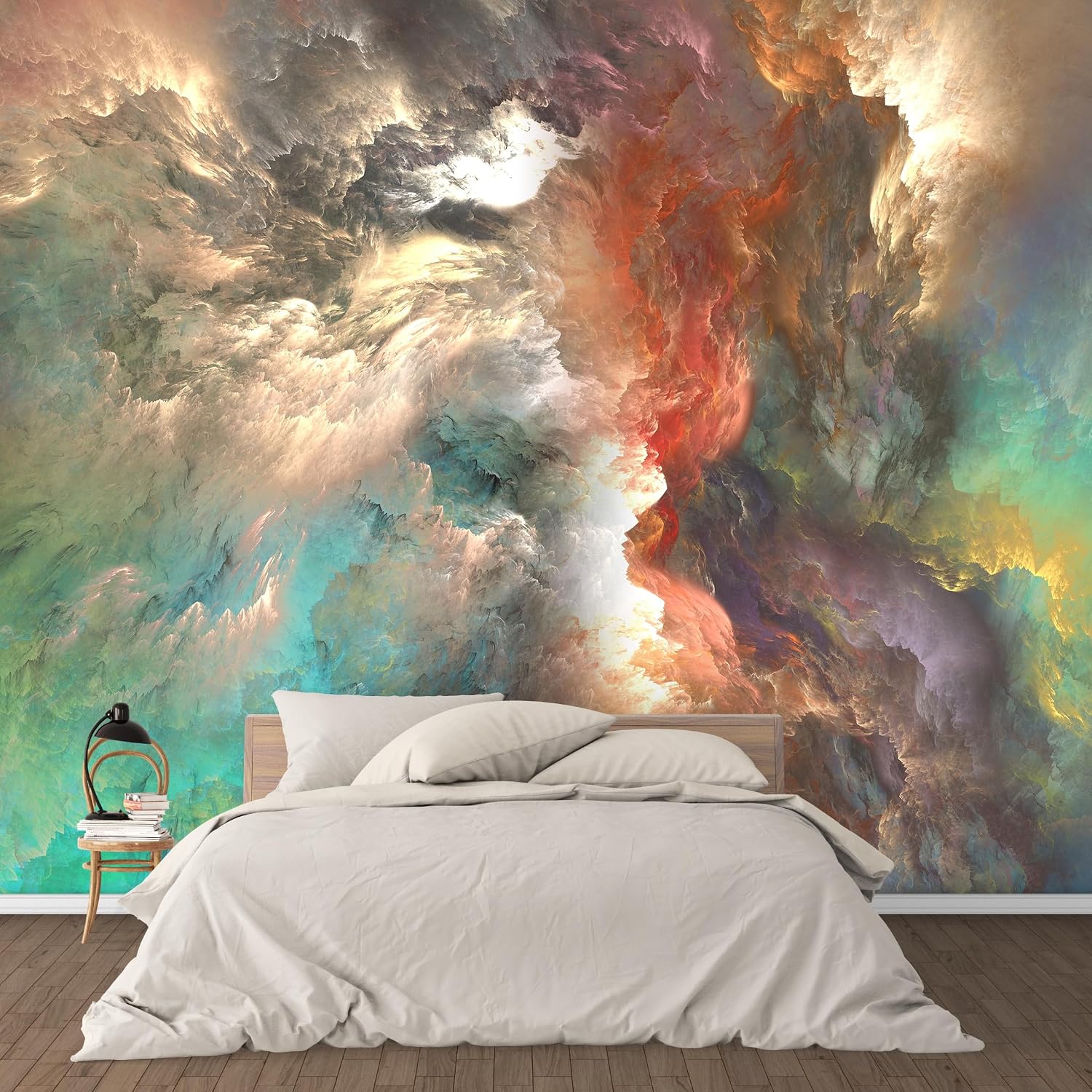 Large Abstract Wall Murals, Modern Peel and Stick Wallpaper 118x82”