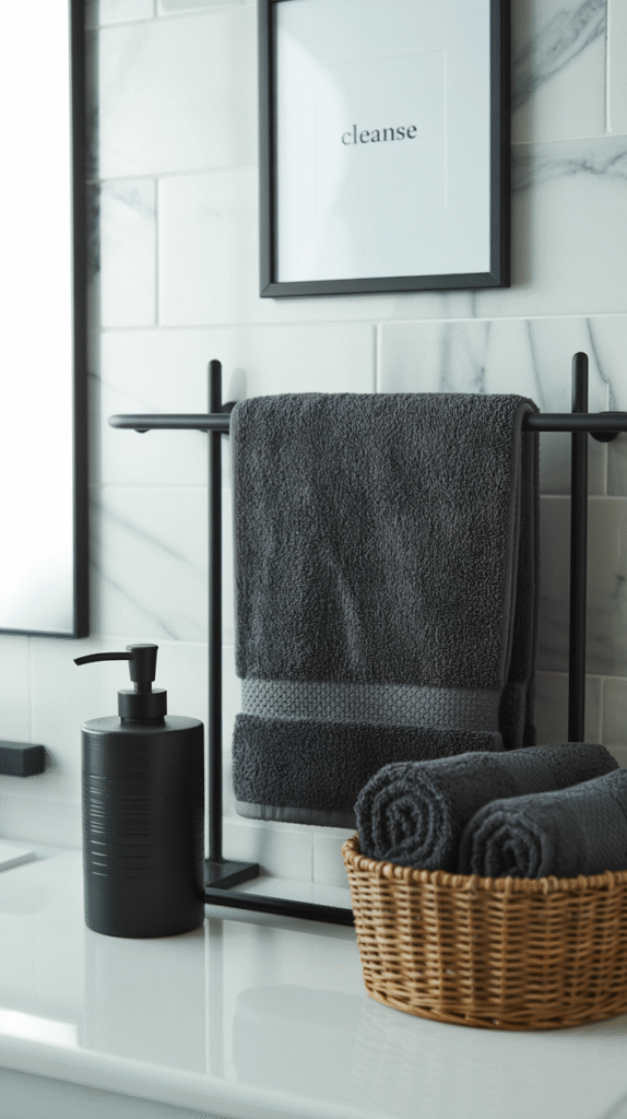Black bathroom accessories offering a low-commitment way to test the look