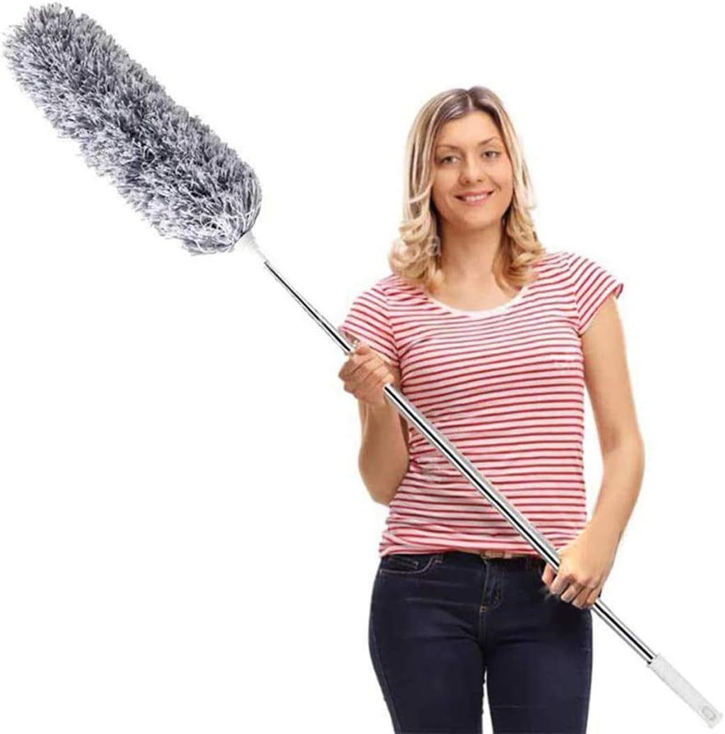 DELUX Microfiber Feather Duster Extendable Duster with 100 inches Extra Long Pole