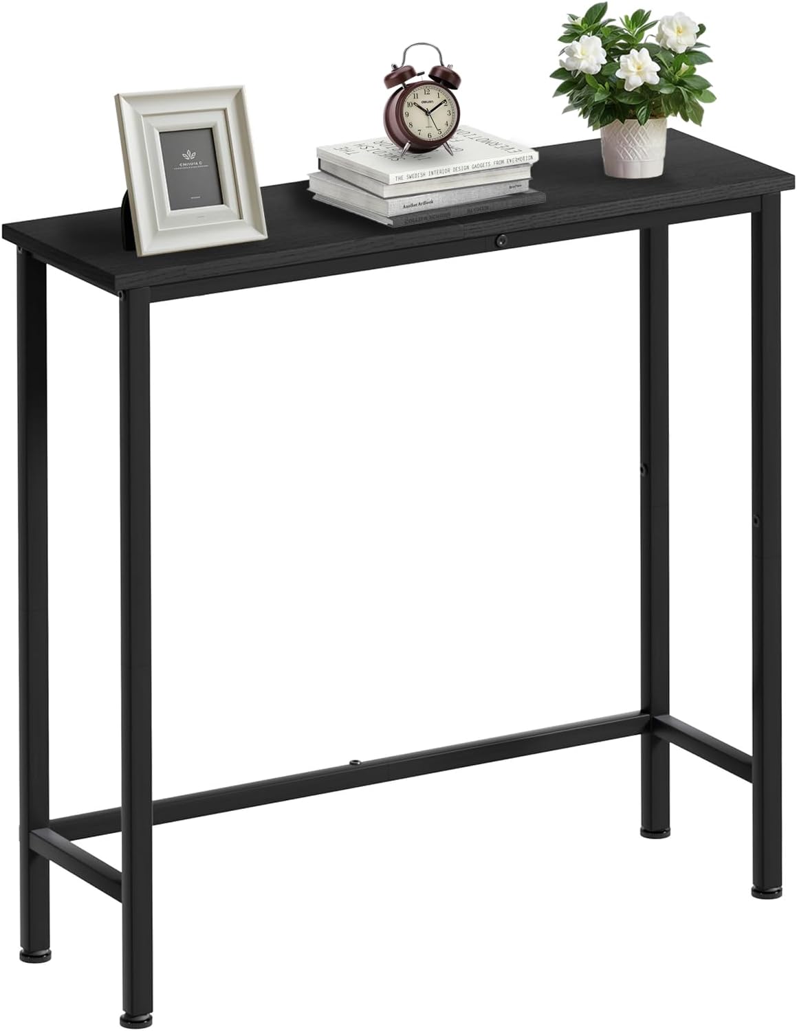 Narrow Black Console Table, 29.5