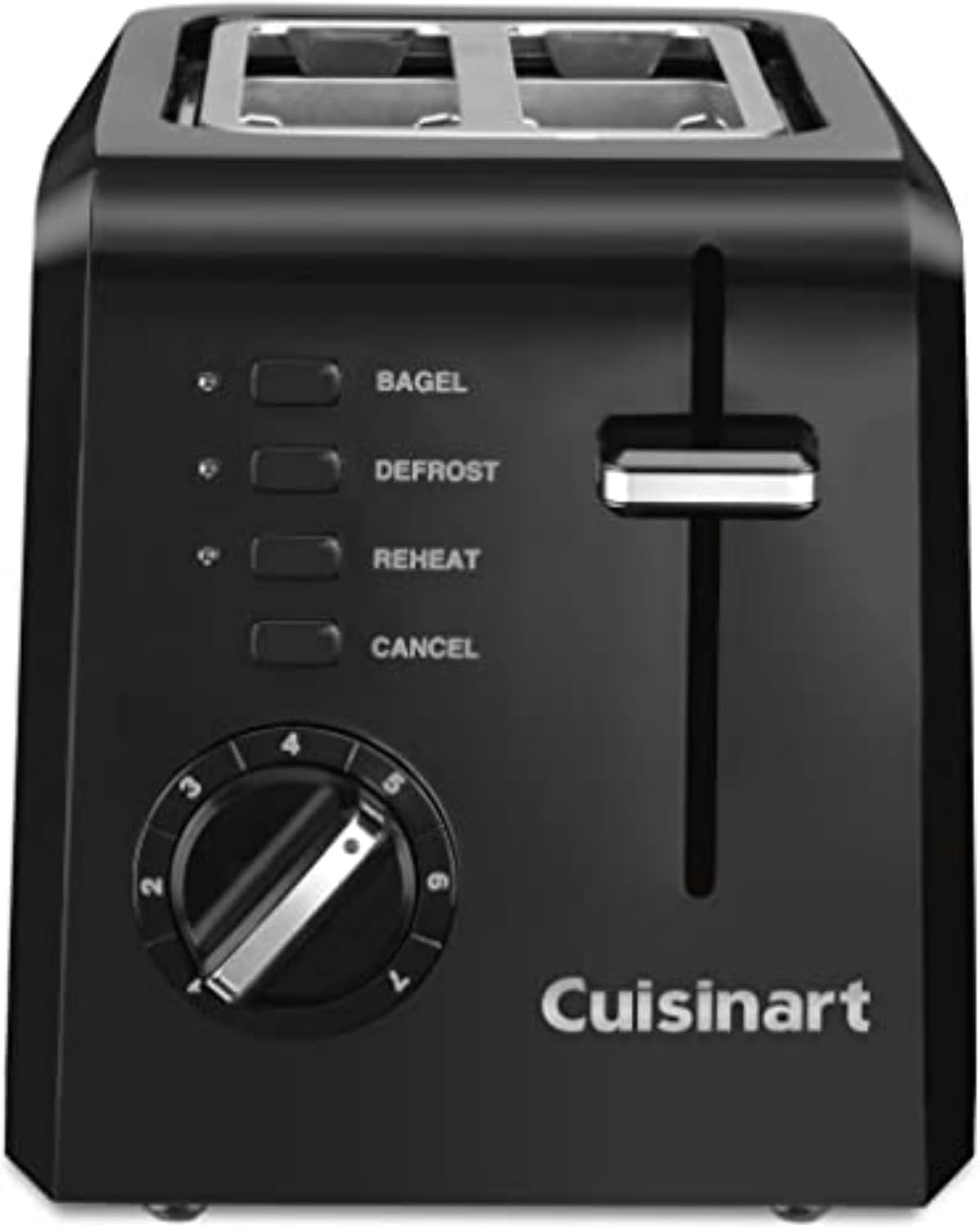 Cuisinart Compact Toaster, 7 Shade Settings, 2-Slice Capacity, Black