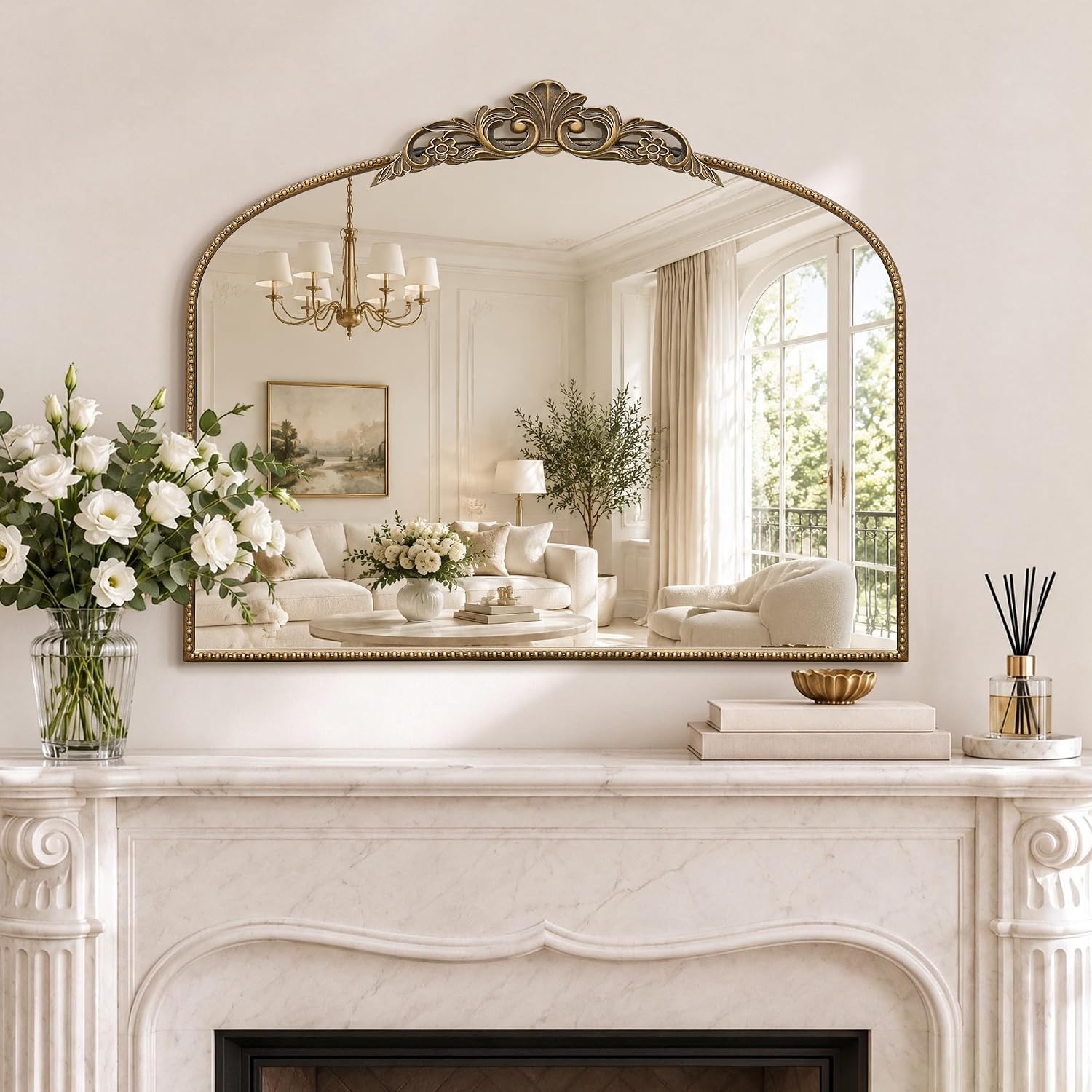 Micasso Vintage Gold Arched Mirror: 36