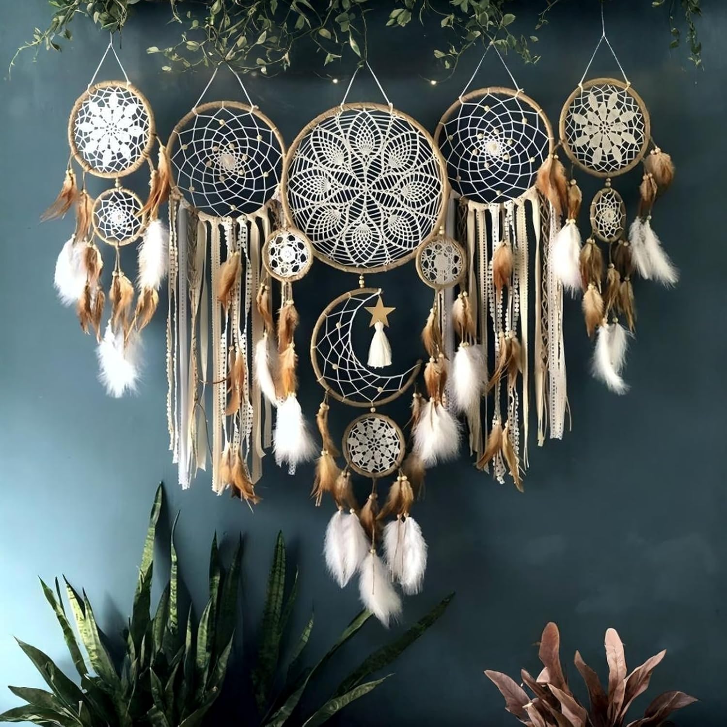 Boho Bedroom Dream Catchers, Set of 5