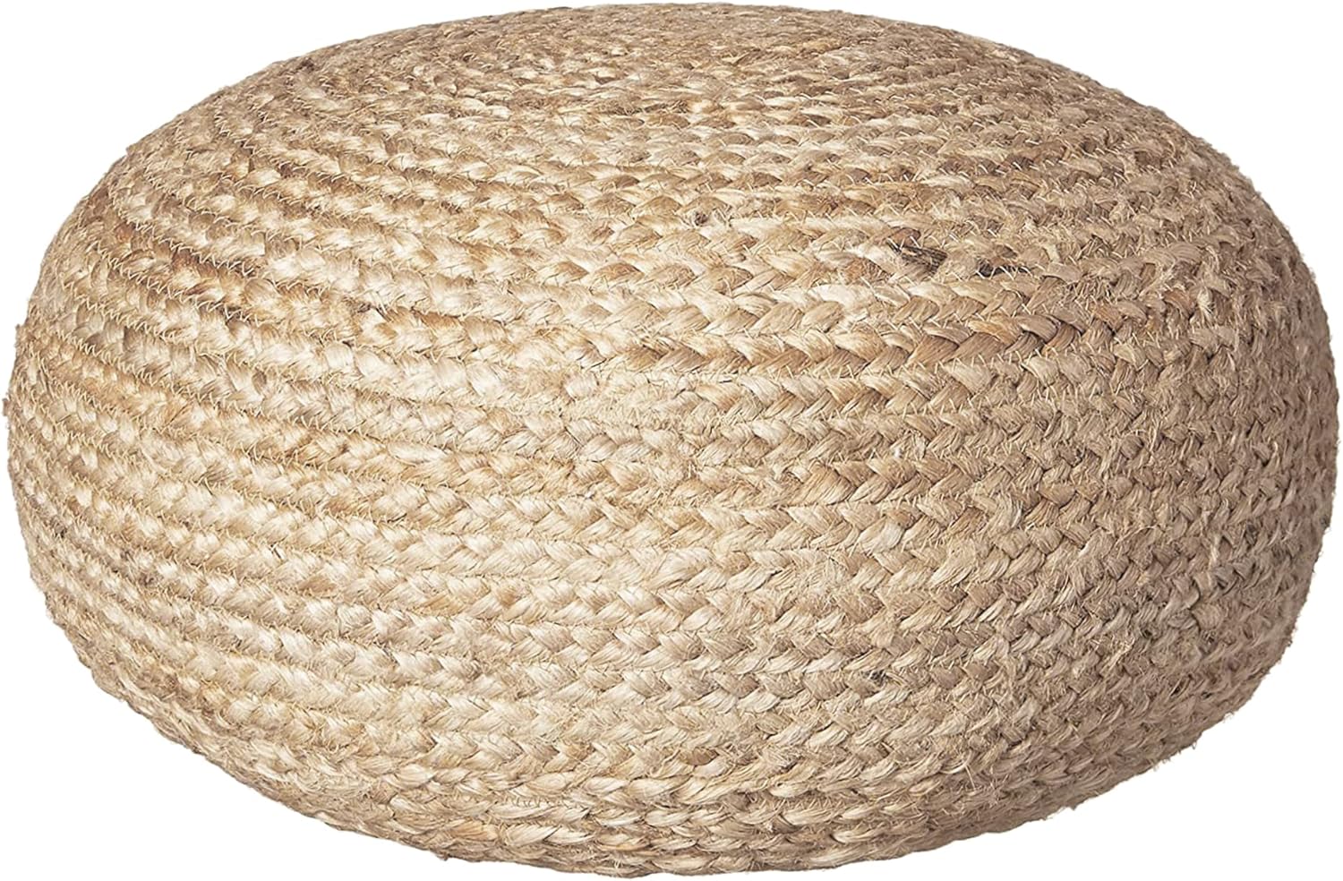 Decor Therapy Round Woven Jute Pouf Ottoman