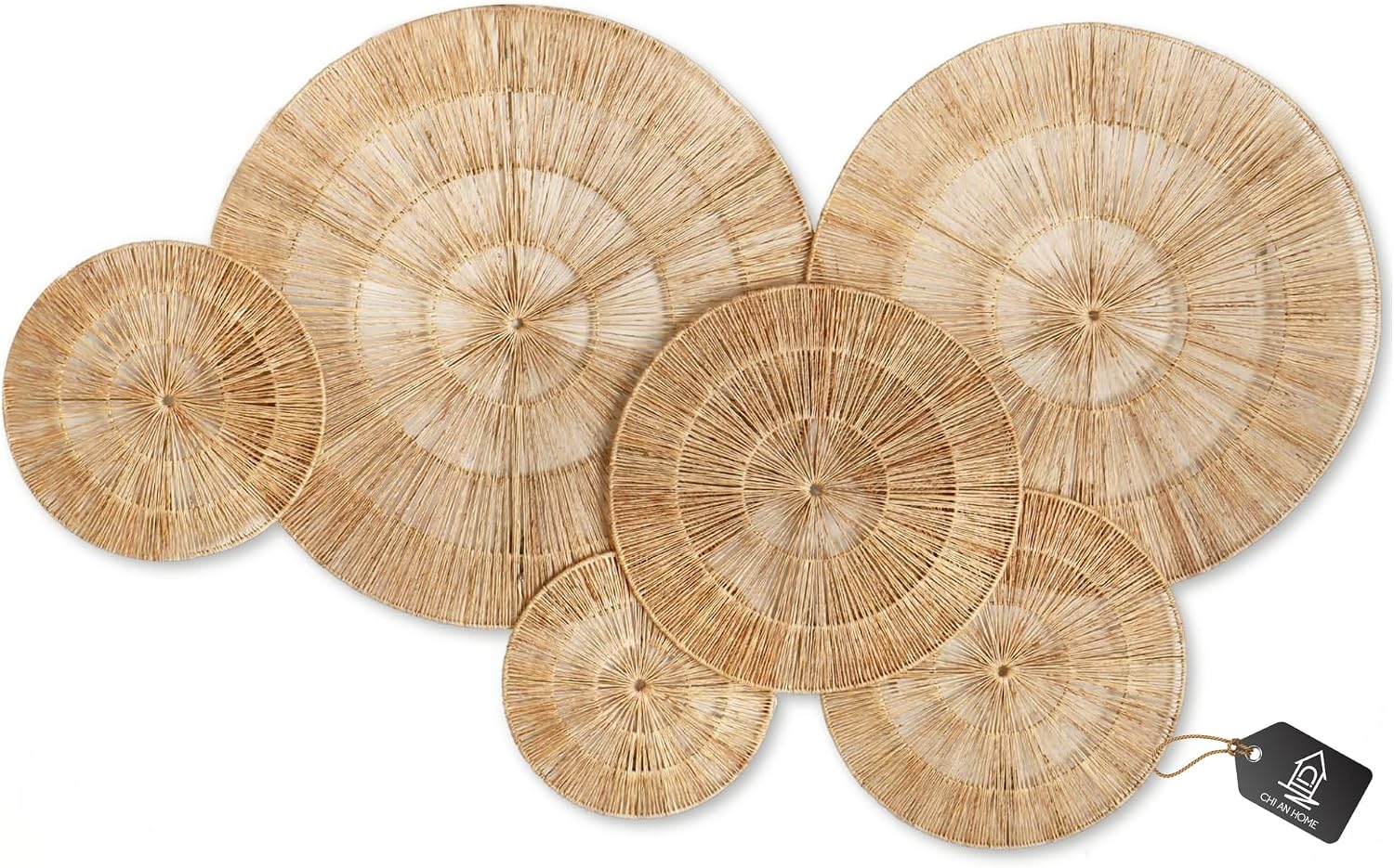 CHI AN HOME Wicker 23 Inch Jute Wall Decor Baskets