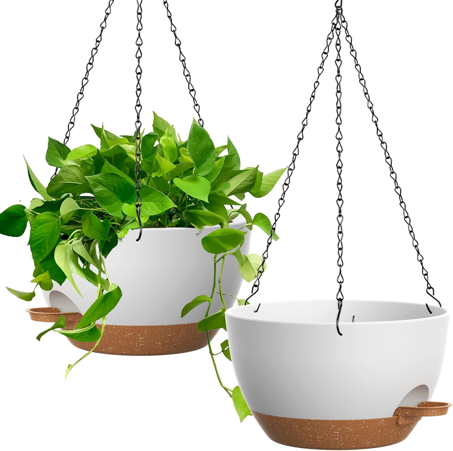 UOUZ 13 Inch Self-Watering Hanging Planters, 2 Pack
