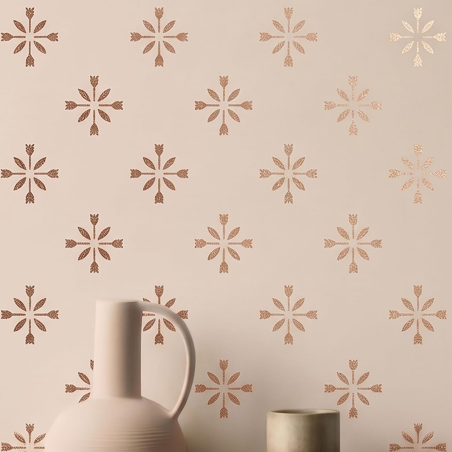 PINKIPO Marrakesh Bloom XL Wall and Floor Stencil, 2 Pieces