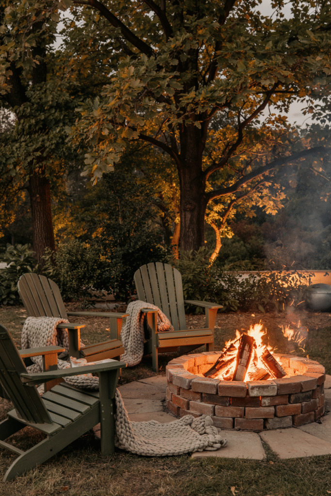 DIY fire pit creating a cozy backyard gathering spot