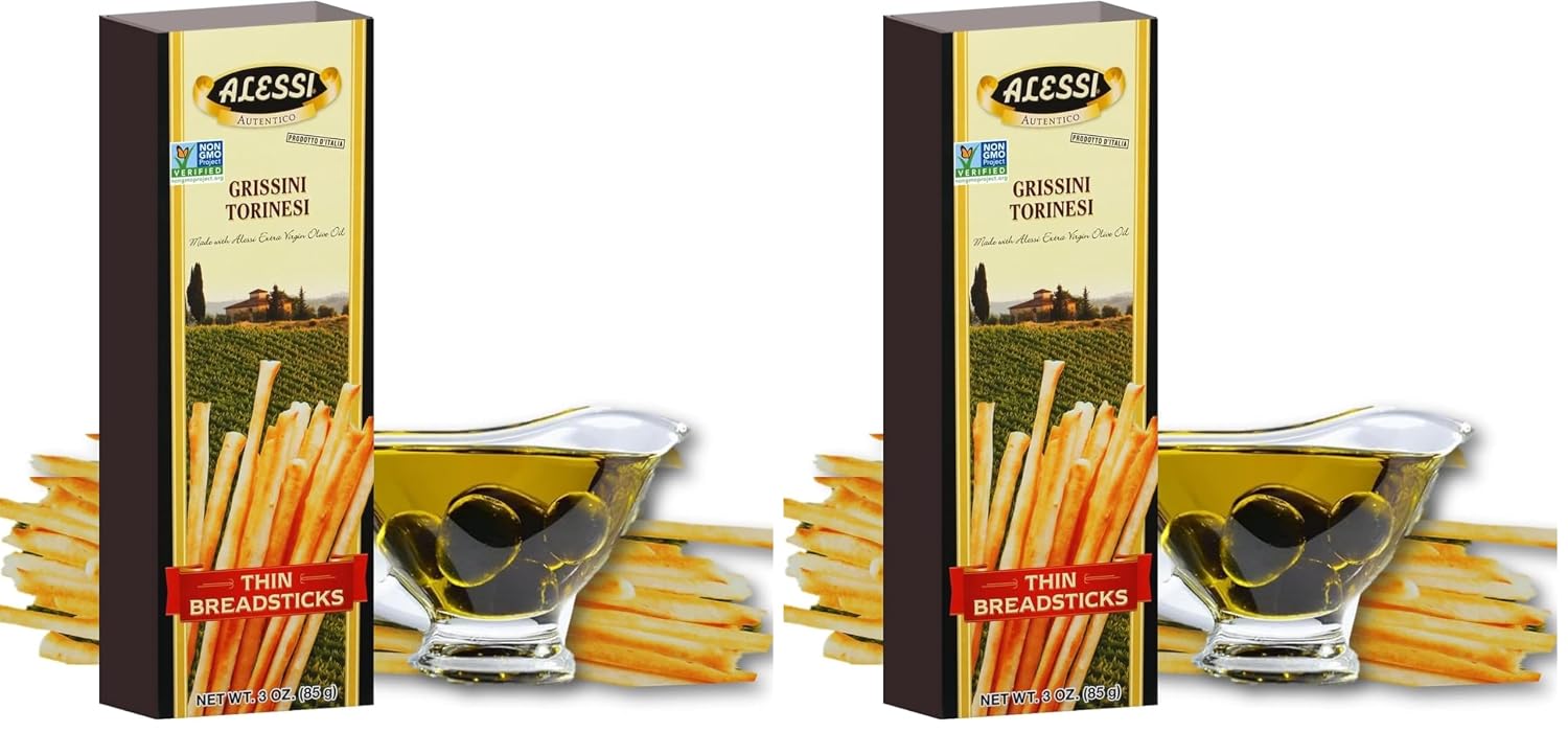 Alessi Thin Breadsticks, 3 oz, Pack of 2