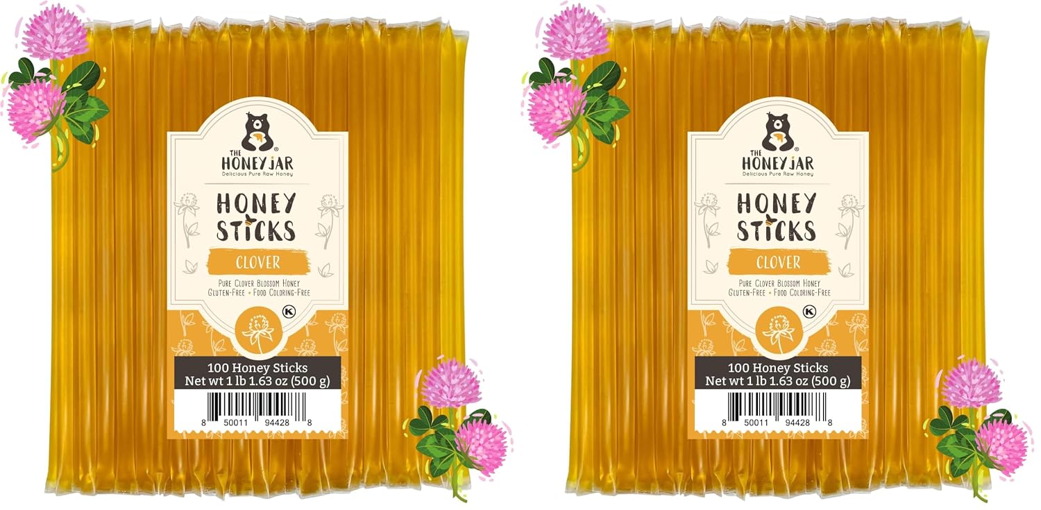 The Honey Jar Plain Honey Sticks, Pure Honey Straws