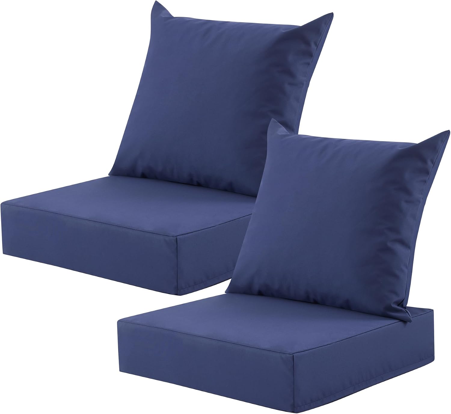 Outdoor Deep Seat Cushion Set, 24 x 24 Inch, Navy Blue, Set of 2
