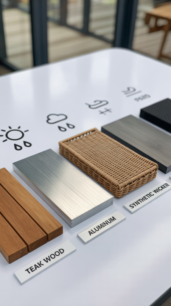 Weather-resistant materials chosen for long-lasting patio furniture
