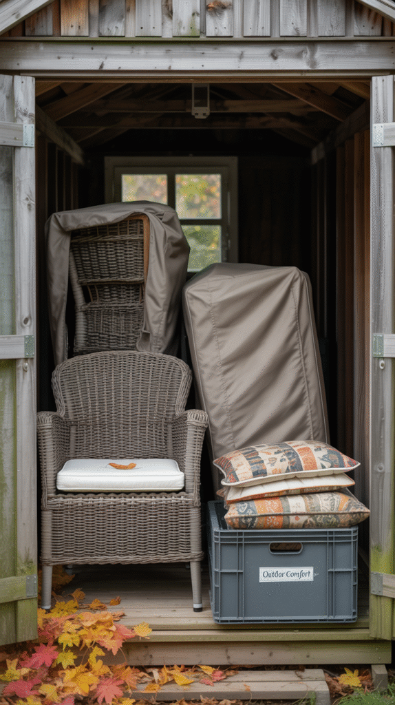 Patio furniture designed with convenient storage options