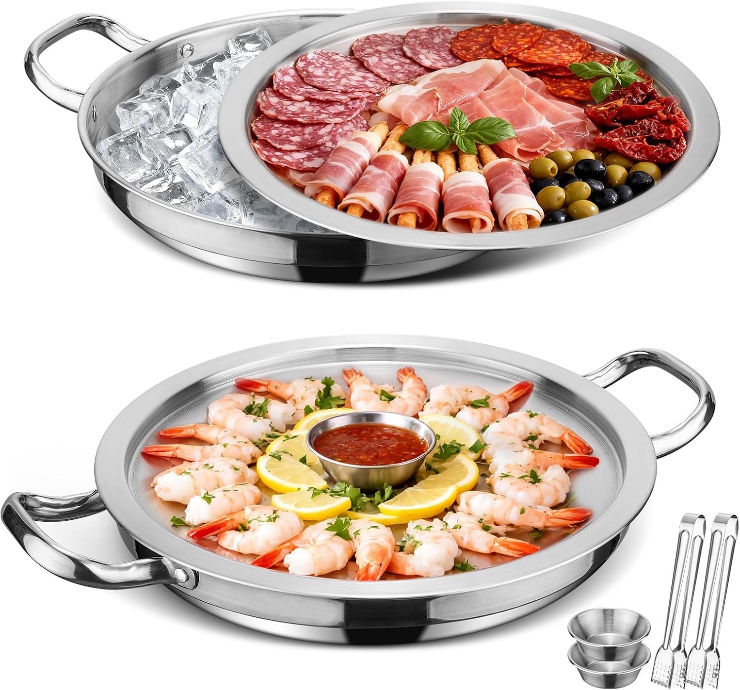 Shrimp Cocktail Serving Dish with Ice Tray, 2 Set