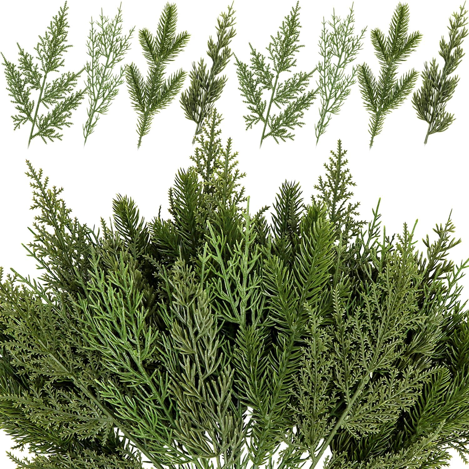 Artificial Pine Branch Stems, 40 Piece