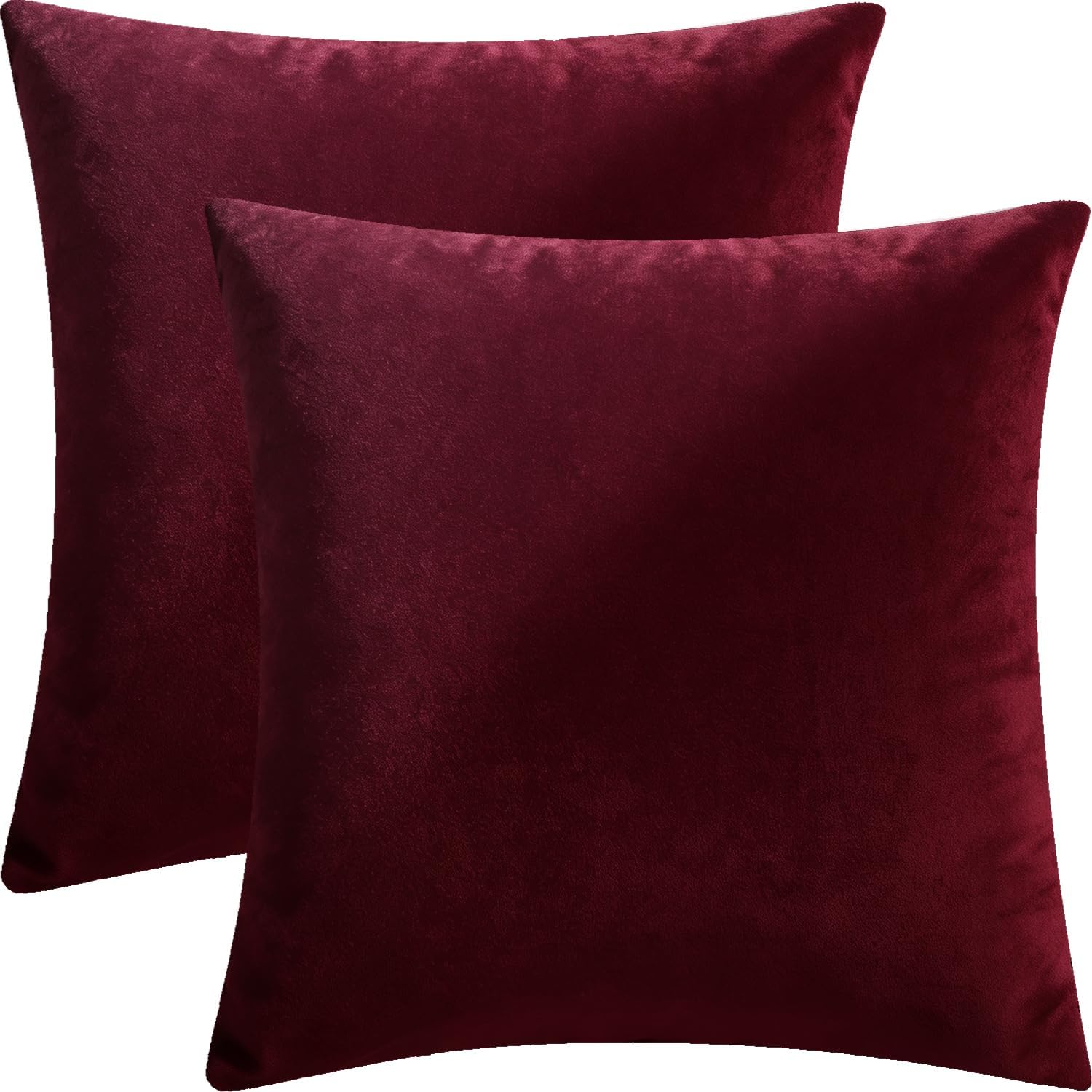 Bunliuys Velvet Pillow Covers, 18 x 18, 2 Pack