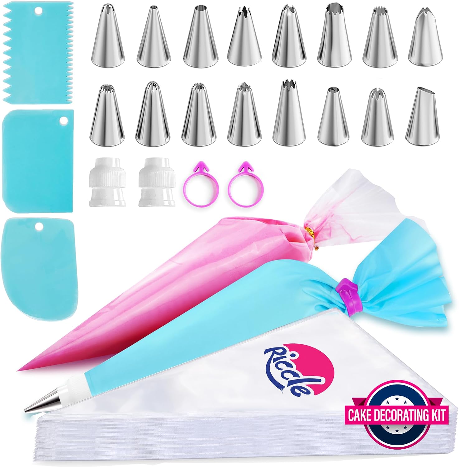 124-Piece Piping Bags and Tips Set