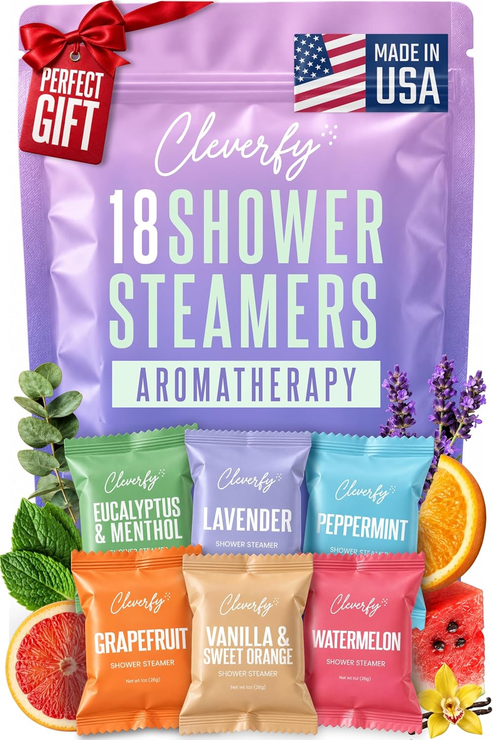 Cleverfy Aromatherapy Shower Steamers, 18 Pack