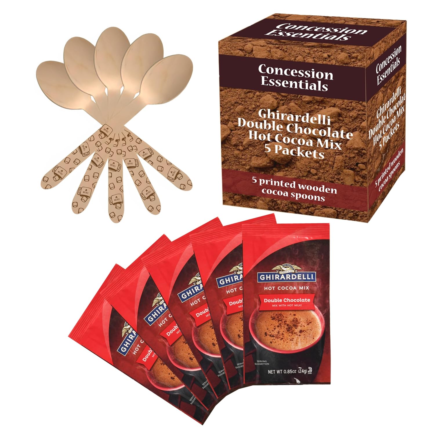 Ghirardelli Double Chocolate Hot Cocoa Mix Packets, Concession Essentials