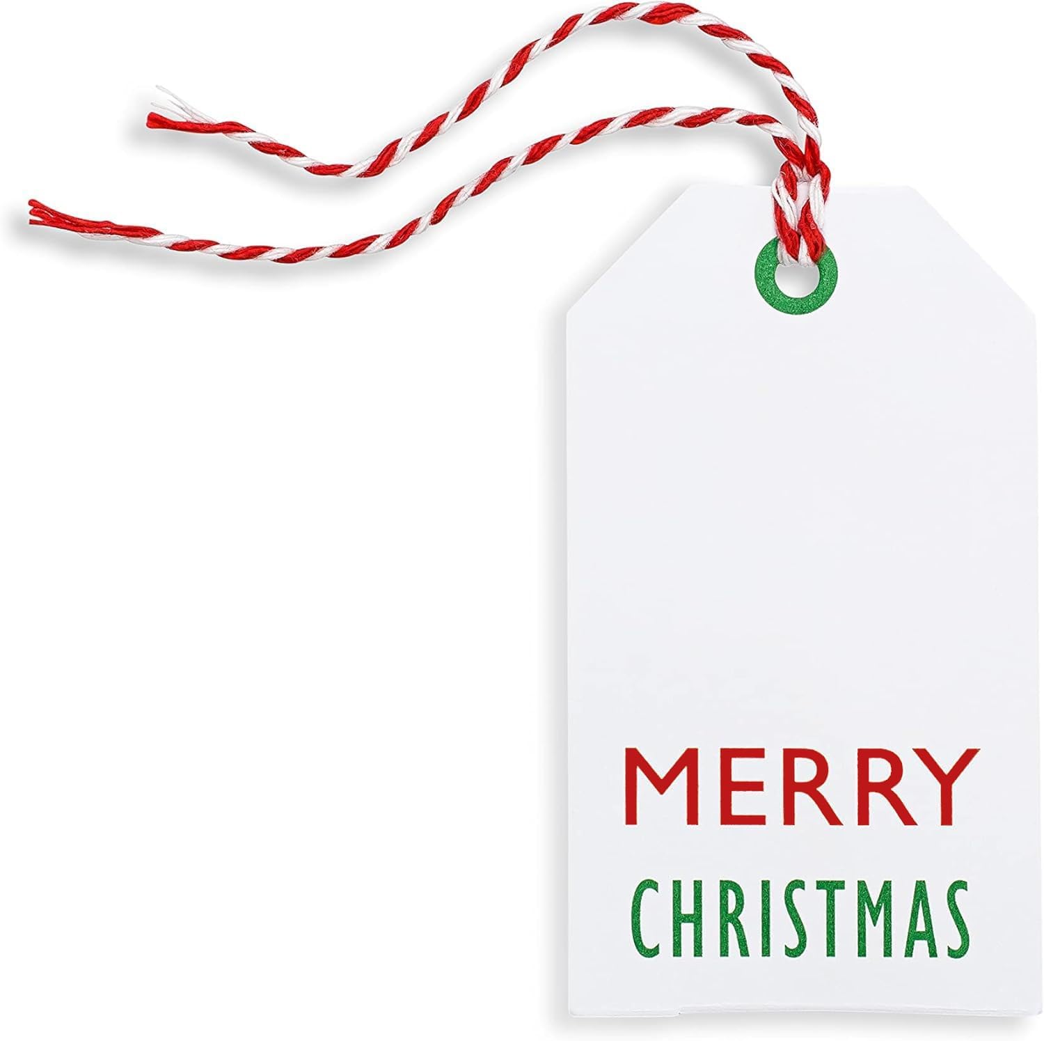 K-Kraft Christmas Gift Tags, 25-Pack, with Red and White Baker's Twine