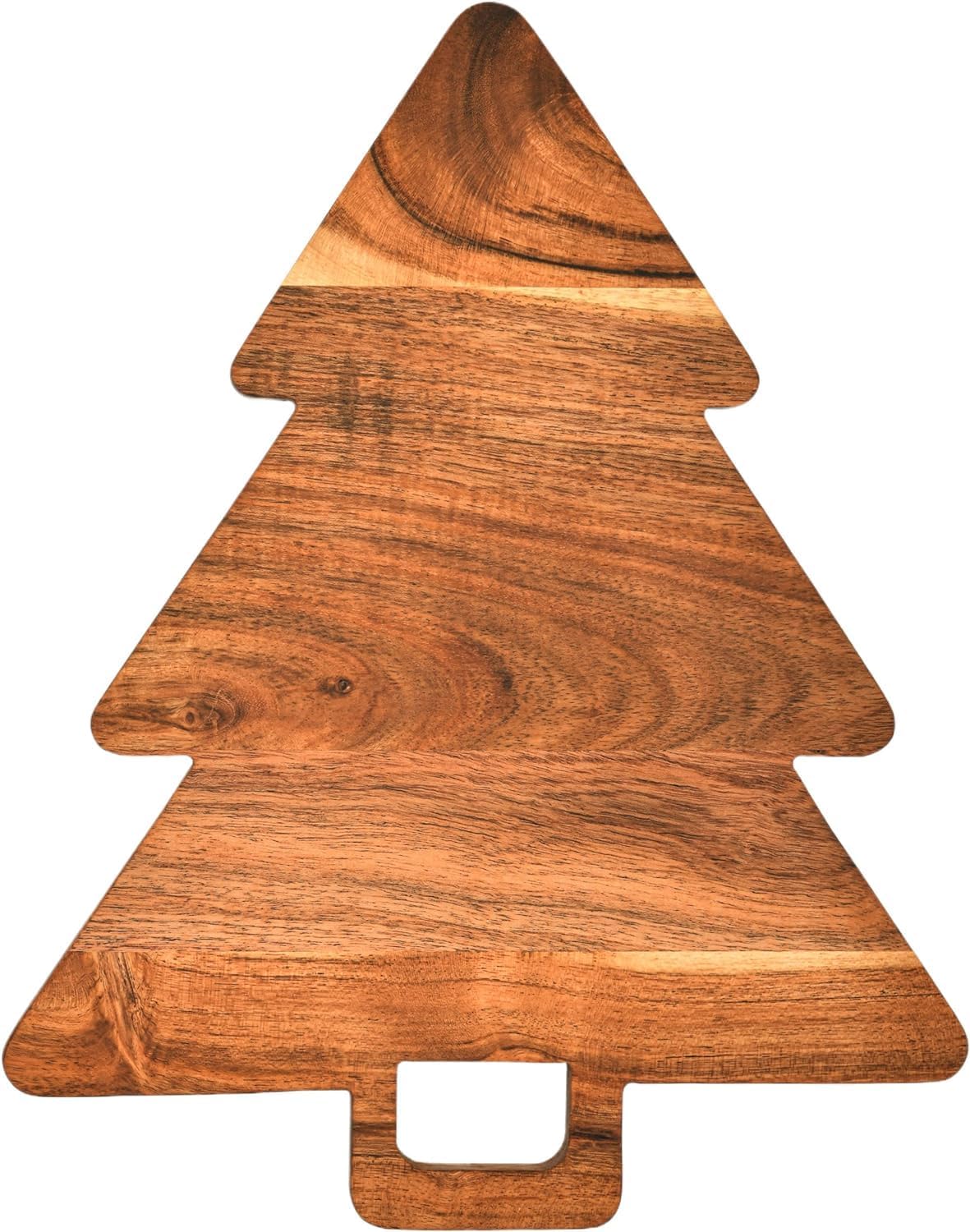 Christmas Tree Shaped Wood Cutting Board with Handle, 14x11 Inch