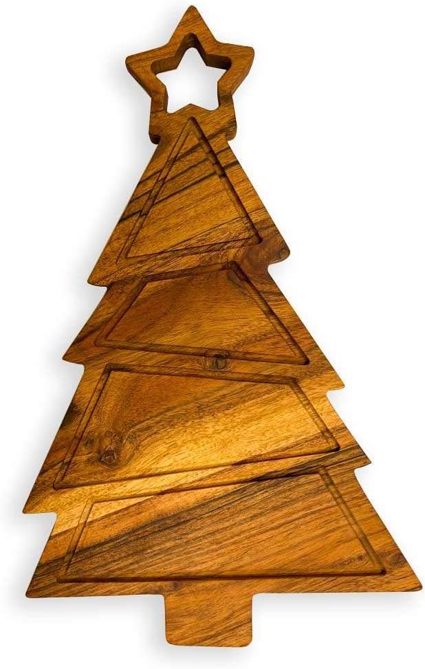 Treen Art Star Tree Shaped Acacia Wood Cutting Board
