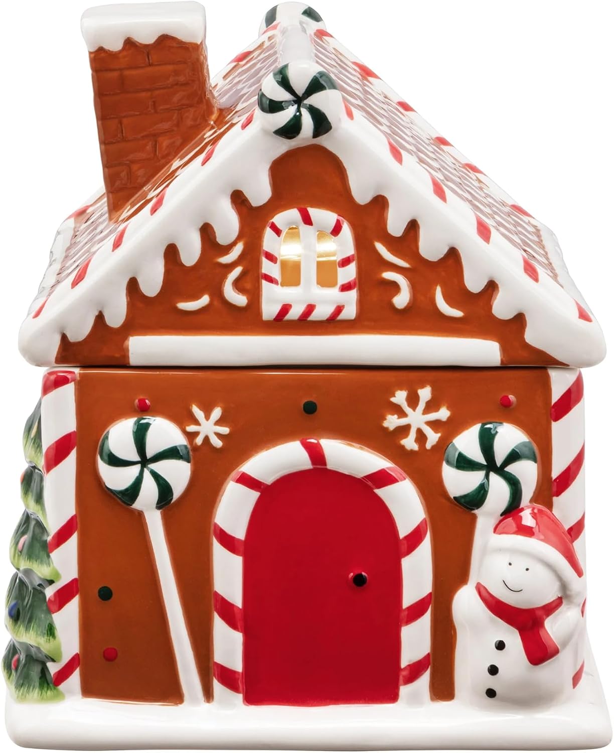 Mr. Christmas 9.5 Inch Ceramic Lit Gingerbread House Cookie Jar