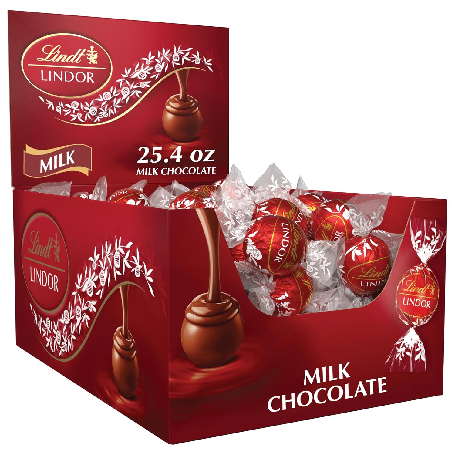 Lindt LINDOR Milk Chocolate Candy Truffles, 60 Count Box